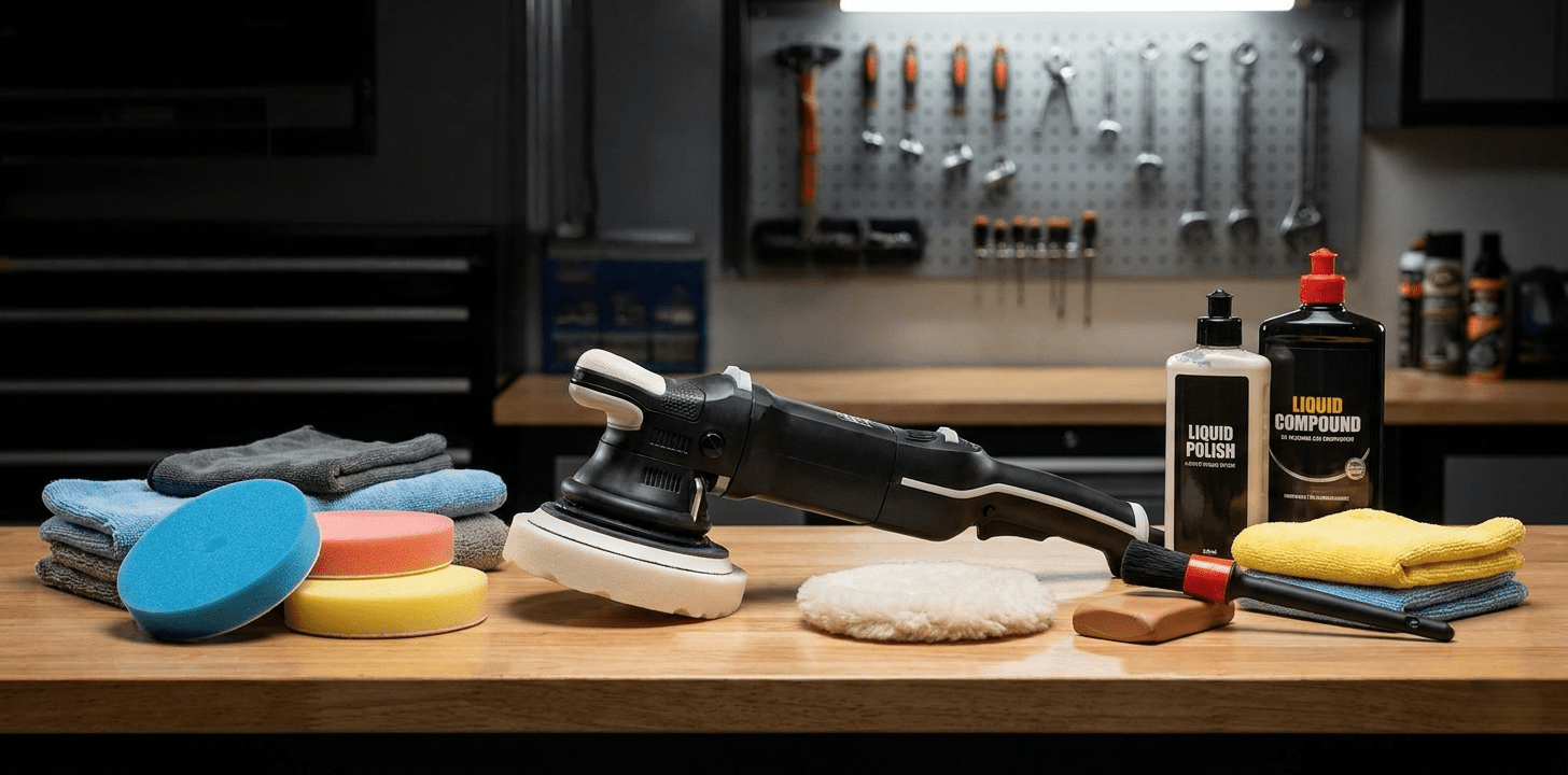 TrendLine & Co. Polishing & Restoration collection featuring polishing machines, buffing pads, polishing compounds, detailing accessories and restoration supplies.