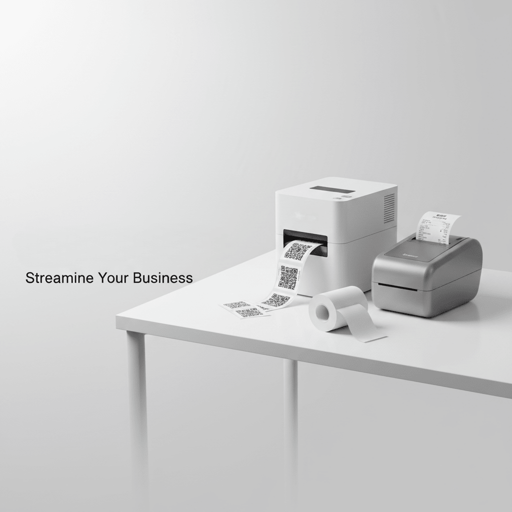 TrendLine & Co. Printing & POS Collection featuring label printers, receipt printers, barcode scanners and business solutions.