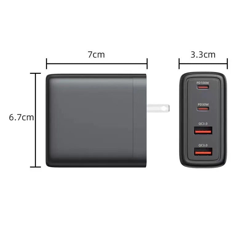 100W Multiport GaN Travel Wall Charger