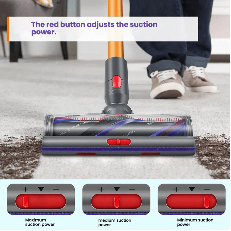 100W High Torque Drive Clean Head For Dyson V7 V8 V10 V11 V15 Vacuum Cleaners - TrendLine & Co.