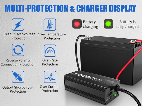 12V-14.6V Max 20A Lithium Battery Charger LiFePO4 Battery Charger
