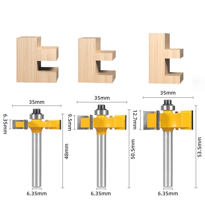 1/4 T-slot Router Bit Set 3PC - TrendLine & Co.
