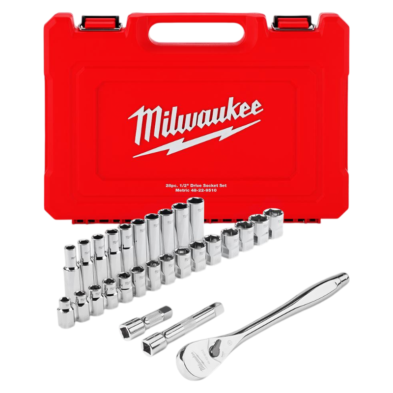 Milwaukee 1/2" Drive Metric Ratchet & Socket Set 28PC