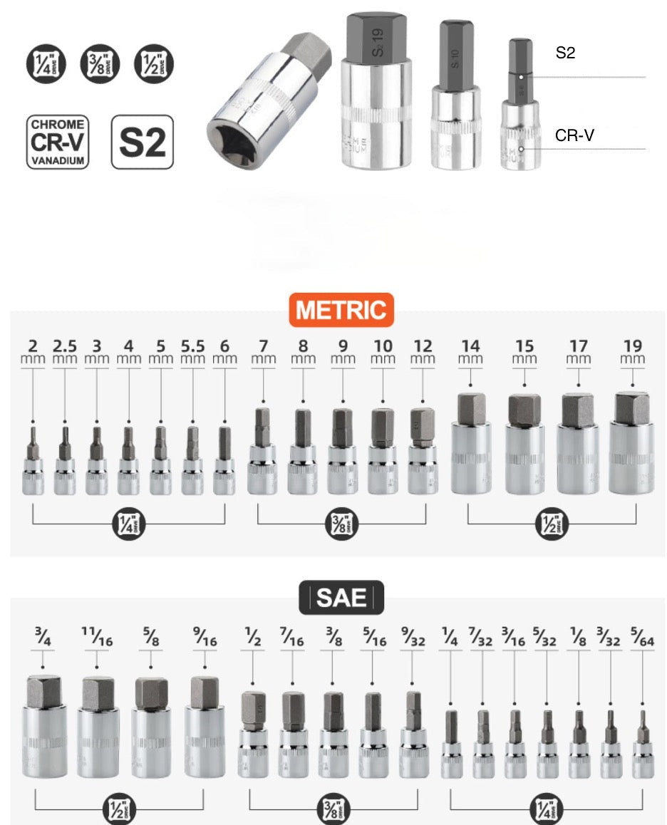32pc Hex Bit Socket Set - TrendLine & Co.