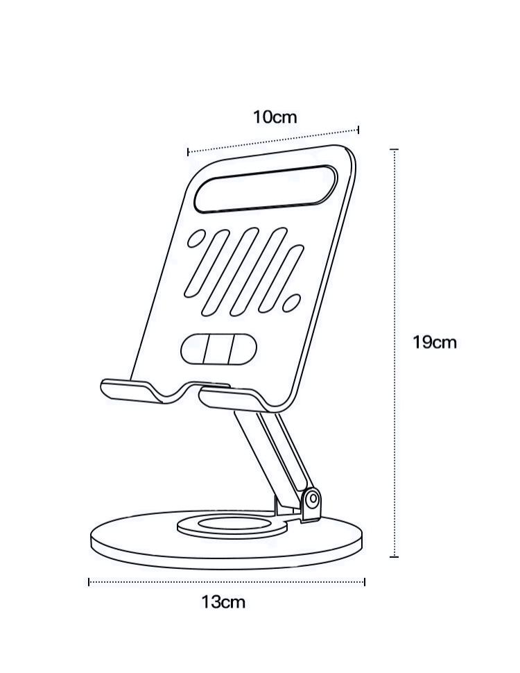 360° Rotate Metal Desk Mobile Phone Adjustable Desktop Tablet Holder Stand Grey - TrendLine & Co.