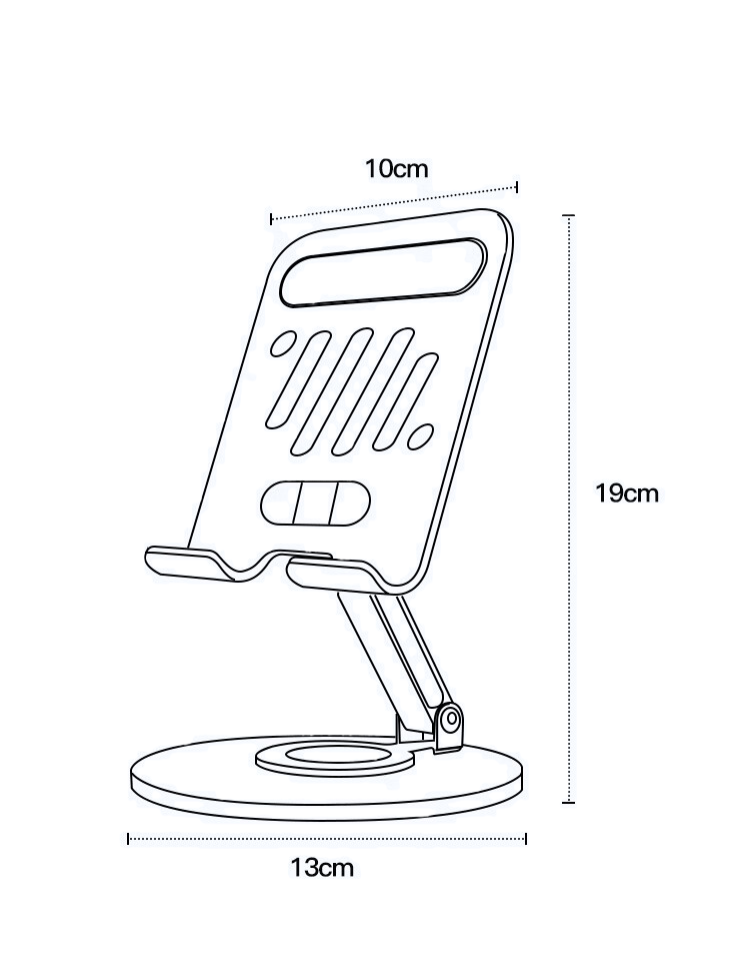 360°  Rotate Metal Desk Mobile Phone Adjustable Desktop Tablet Holder Stand Grey