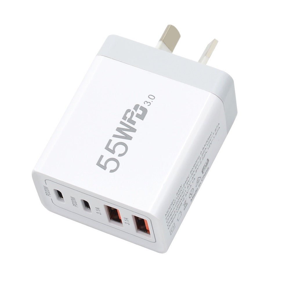 55W Fast Charger 2 Type C Port +2 USB Port - TrendLine & Co.
