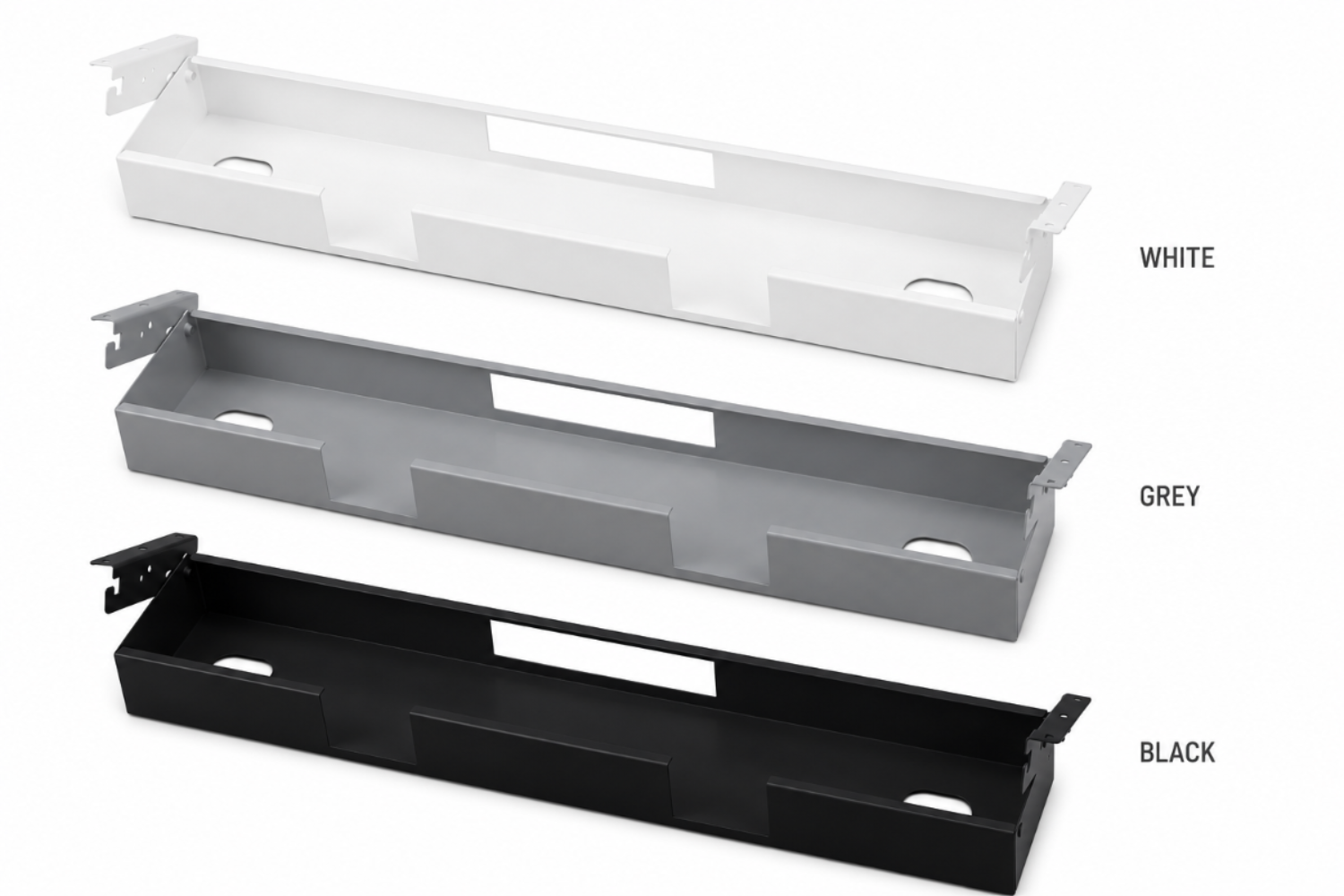 950mm solid steel cable management tray
