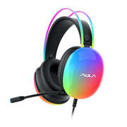 AULA S505 Wired Music Gaming Headset RGB Headband Earphone 360 Stereo Noise Canceling BLACK