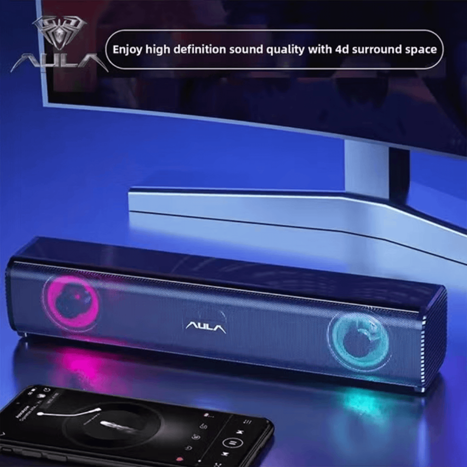 AULA Wired Desktop Speaker 4D Surround Sound USB Multimedia