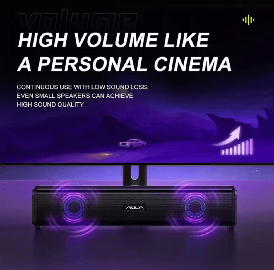 AULA Wired Desktop Speaker 4D Surround Sound USB Multimedia