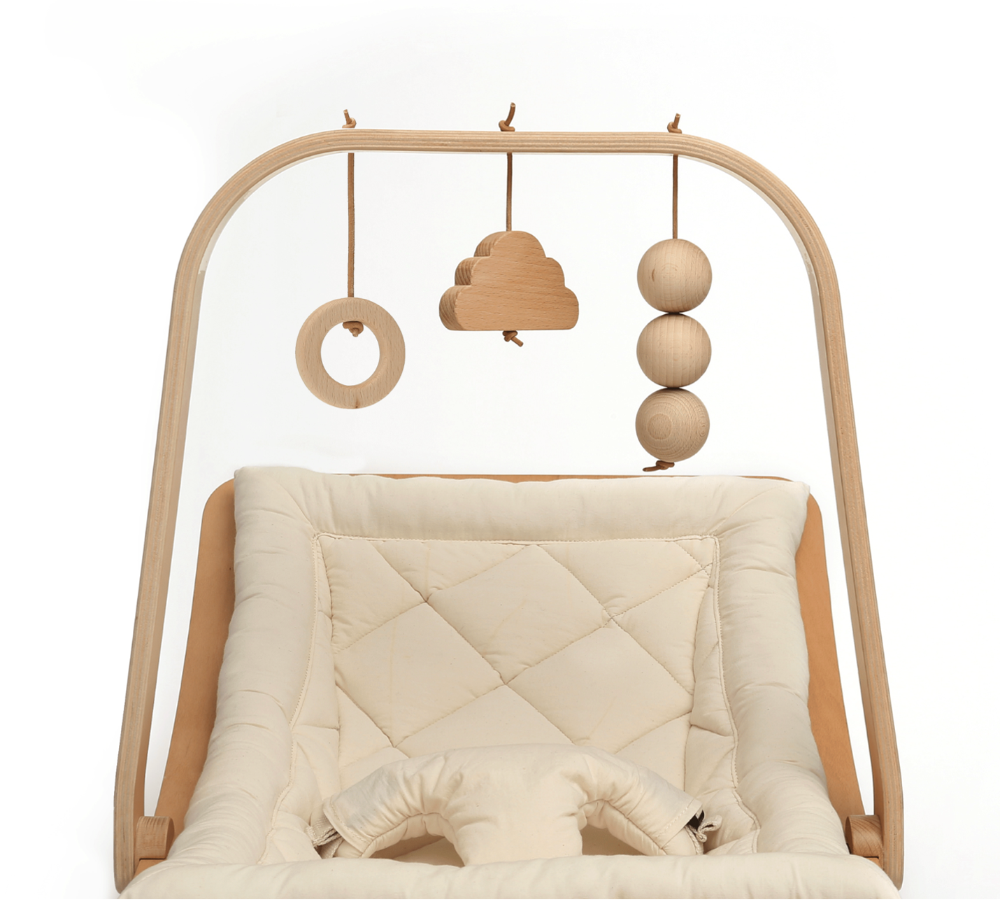 Baby Bouncer With A Toy Bar Natural