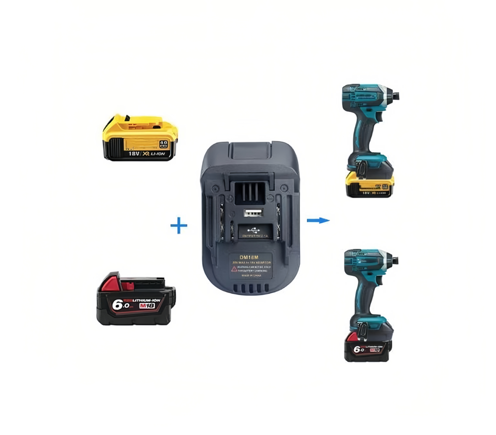 Battery Adapter for Makita 18V Power Tools - Converter for Dewalt 18V/20V or Milwaukee M18 Batteries
