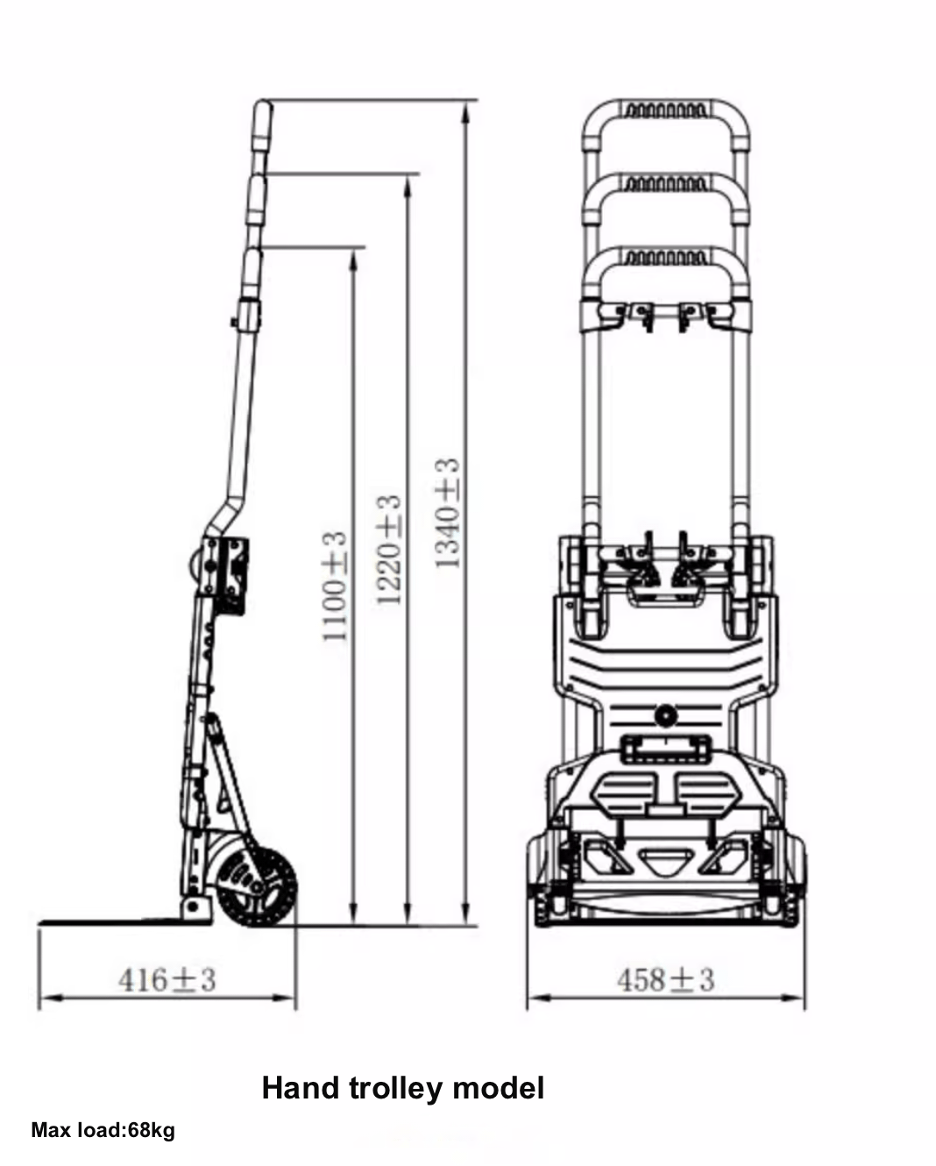 Blue Point 2-in-1 Folding Hand Truck And Dolly Cart