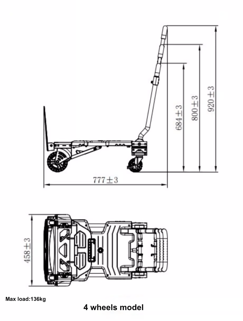 Blue Point 2-in-1 Folding Hand Truck And Dolly Cart