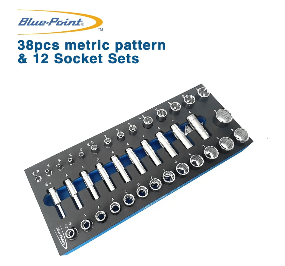 Blue-Point EVA Tool Holder Set - 38 pcs Metric Pattern and 12 Socket Sets BLPEVA17P