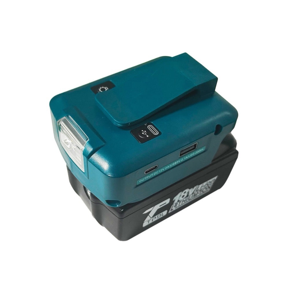 Compatible Makita 18V USB Power Charger LED Work Lights Adapter Flash light