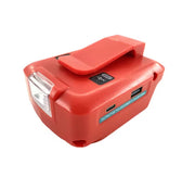 Compatible Milwaukee 18V USB Power Charger LED Work Lights Adapter Flash light