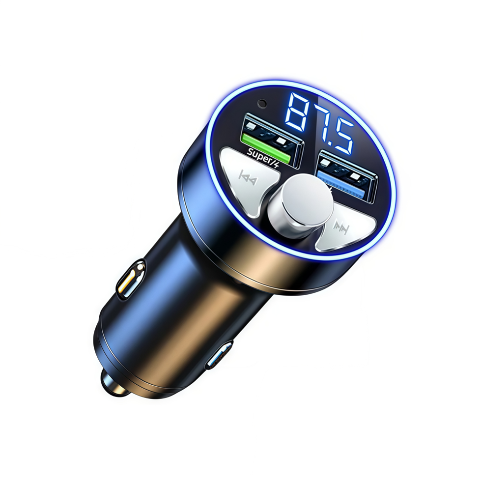 Cross-Border Car Phone Fast Charger MP3 Music Bluetooth Player BLACK
