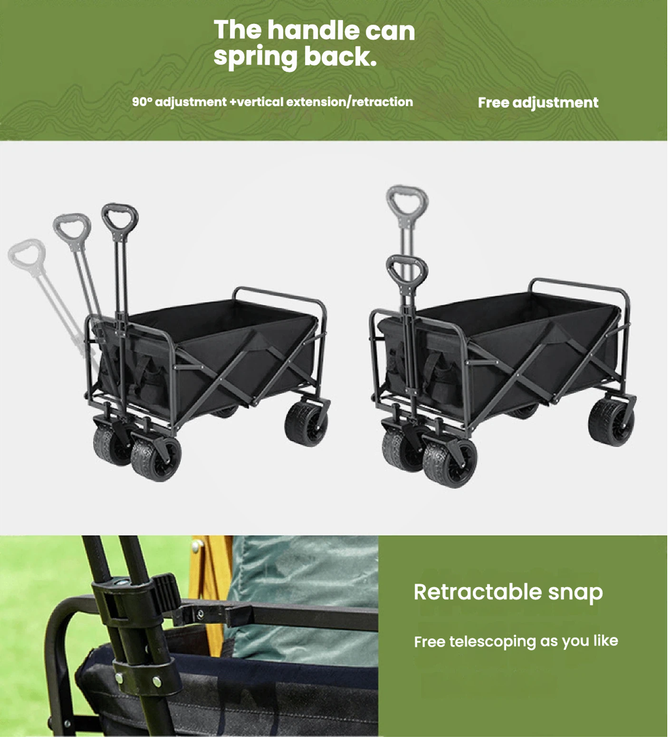 Foldable Outdoor Utility Shopping Trolley Trailer Wagon Beach Trolley