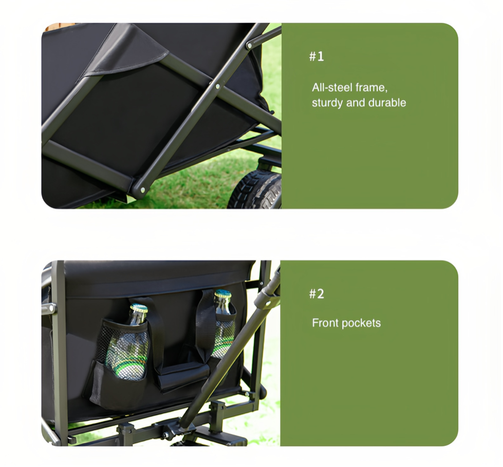 Foldable Outdoor Utility Shopping Trolley Trailer Wagon Beach Trolley