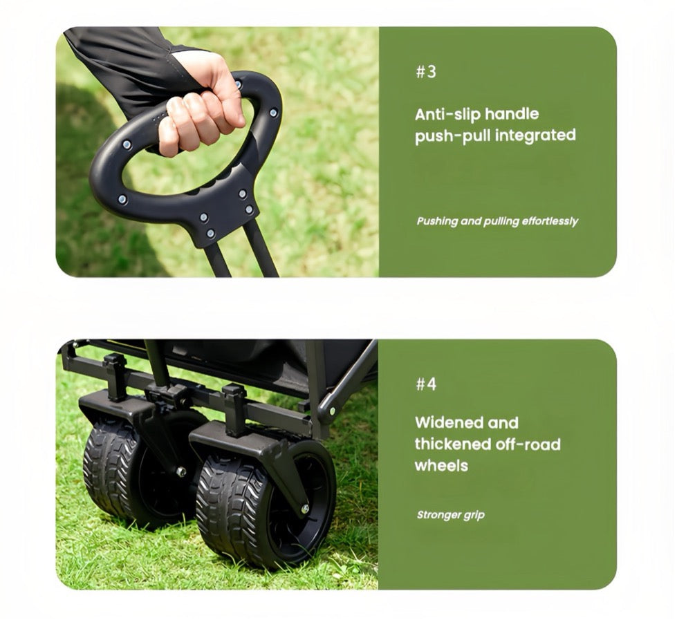 Foldable Outdoor Utility Shopping Trolley Trailer Wagon Beach Trolley