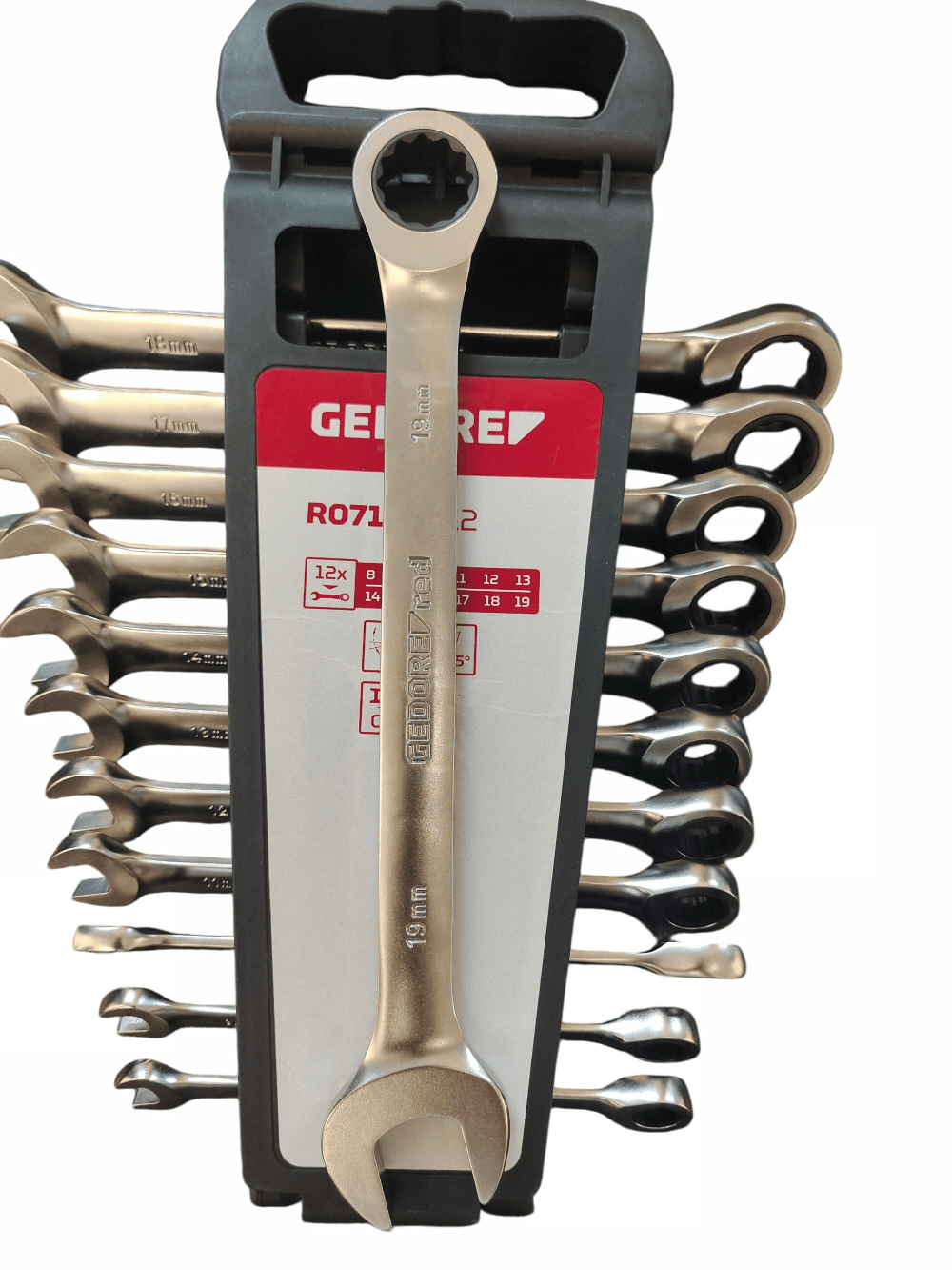 Gedore Red 12PC Combination Ratchet Spanner Set