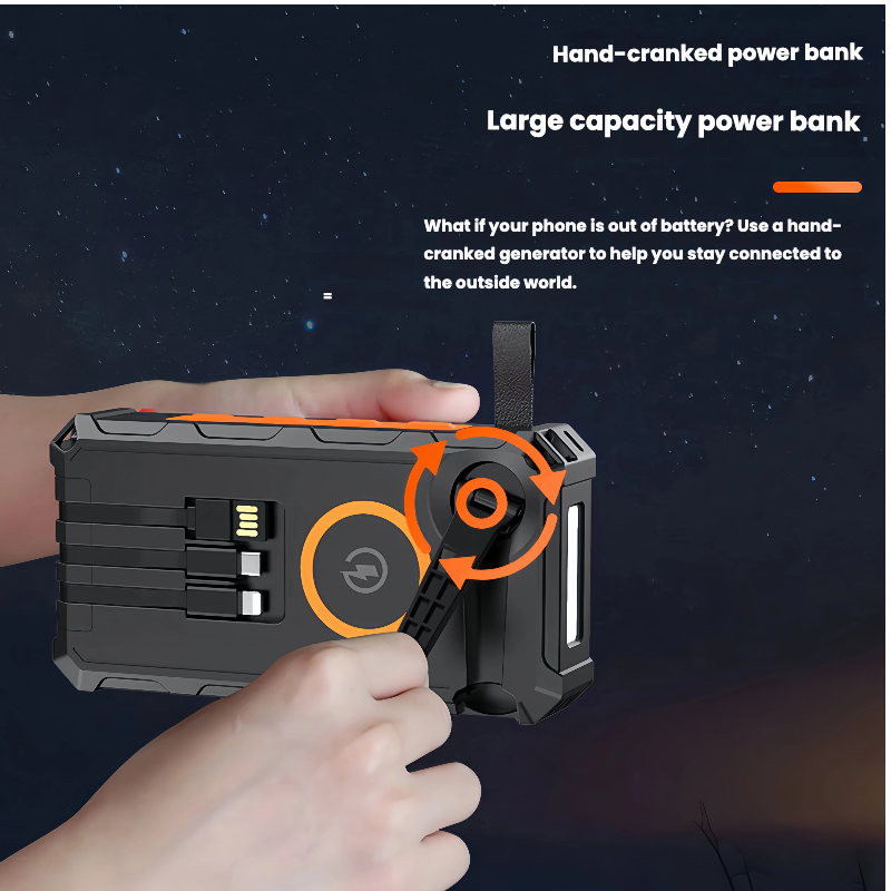 Hand-cranked Solar Power Bank 20000mAh 15W