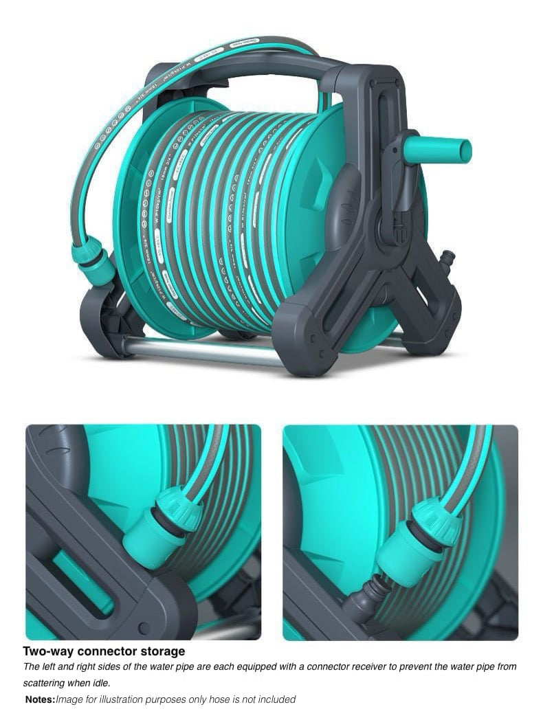 Hose Reel With Extra Inlet Hose