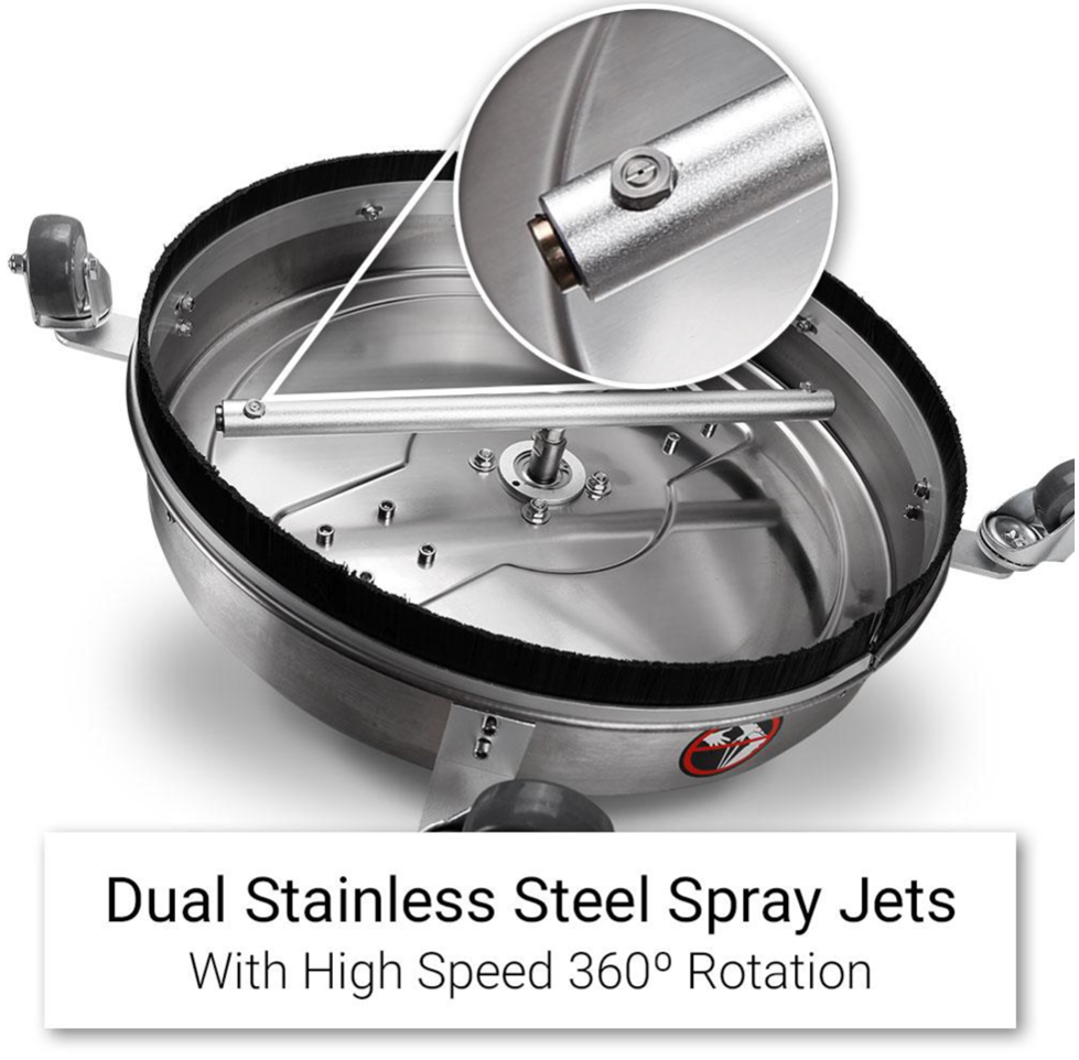 Industrial Stainless Steel Pressure Washer Surface Cleaner 21" with 4 Castors 4000PSI