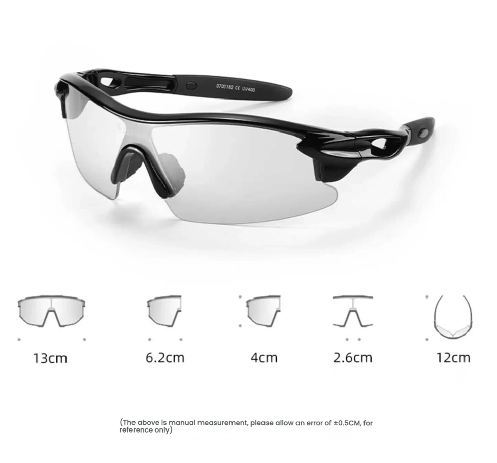 Kids Cycling Glass Wing Sunglass Photochromic Black