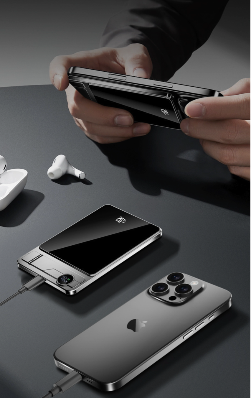 Magnetic Wireless Power Bank 10000mAh Grey