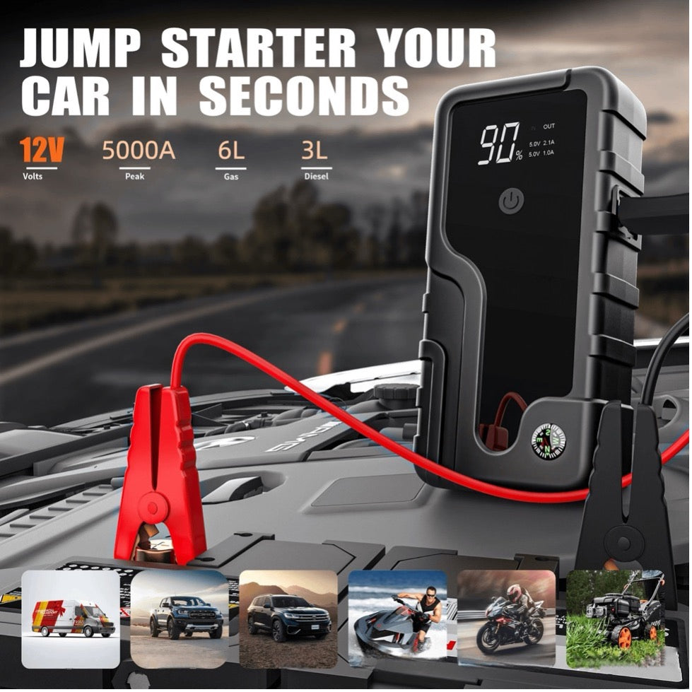 Multi-functional Jump Starter and Power Bank 5000mAh 12v