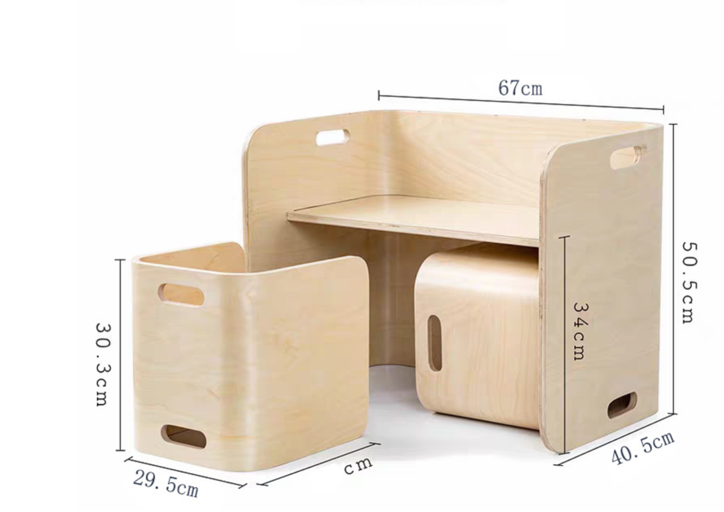 Multifunctional Kids Desk and Chair Set plywood