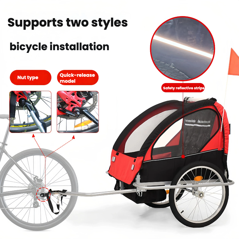 Multifunctional Parent-child Outdoor Child Bicycle Trailer and Hand-pushed Stroller