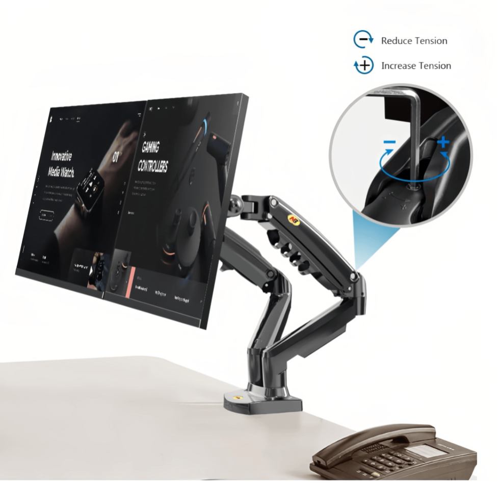 NB North Bayou F160 dual monitor full-motion desk mount for 17"-27" screens