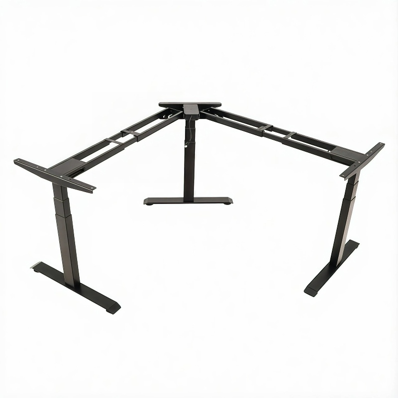 L-shaped Electric Standing Desk Frame With Built-in Type C