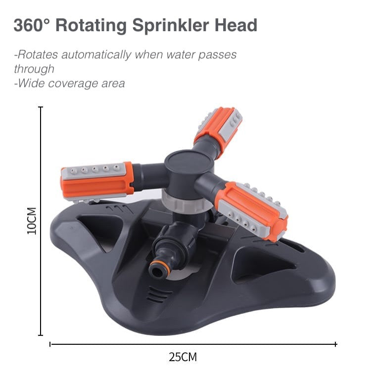 Plastic Three-arm Rotating Garden Sprinkler