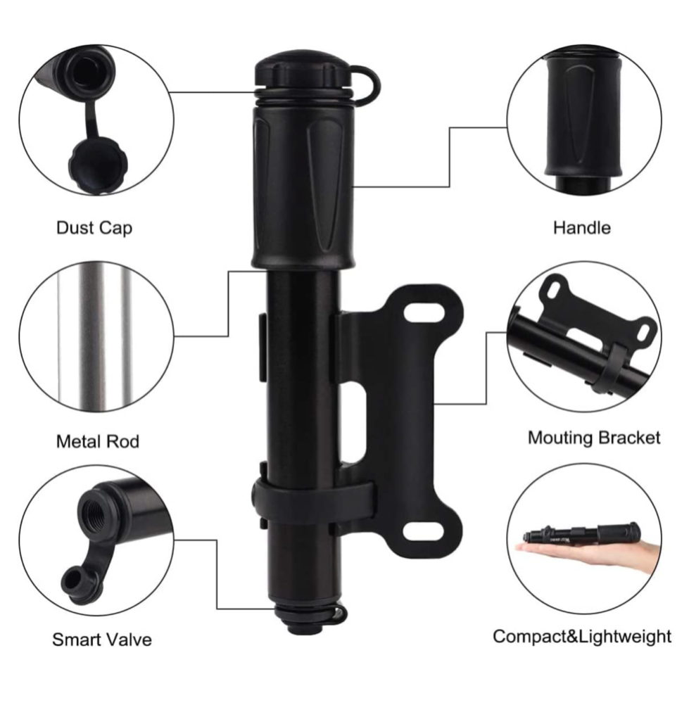 Portable Alloy Mini Bicycle Tyre Pump Air Pump 100PSI
