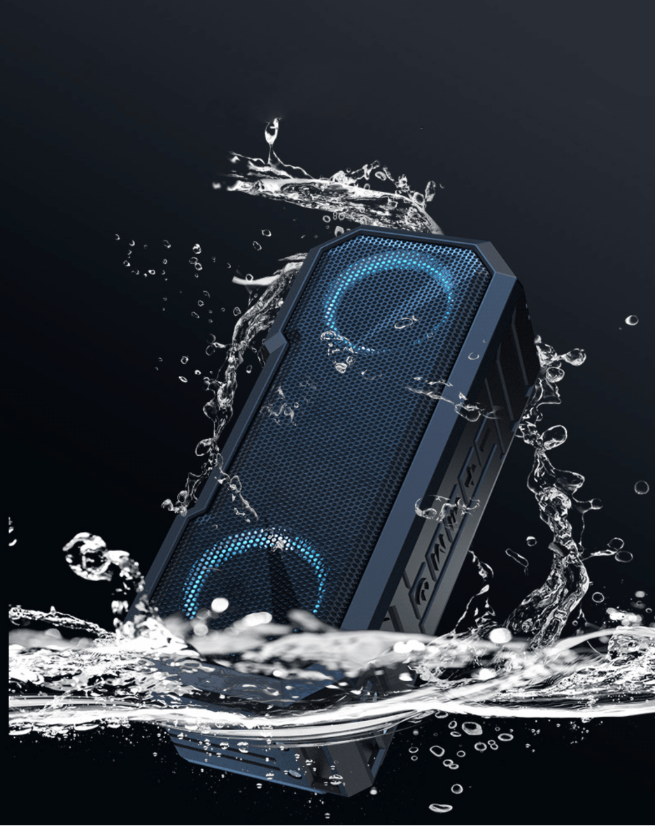 Portable Wireless Bluetooth Speaker Led lights Power Bank Black