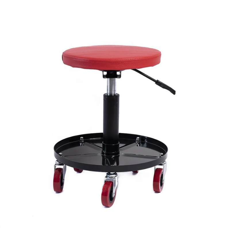Rolling Shop Stool Mechanics Garage Stool Adjustable Work Seat Creeper
