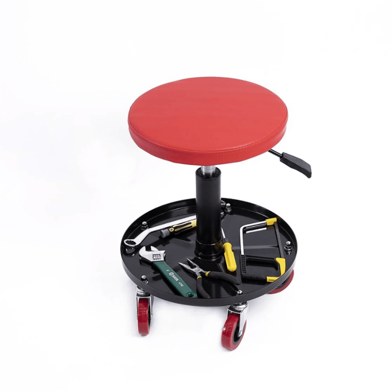 Rolling Shop Stool Mechanics Garage Stool Adjustable Work Seat Creeper