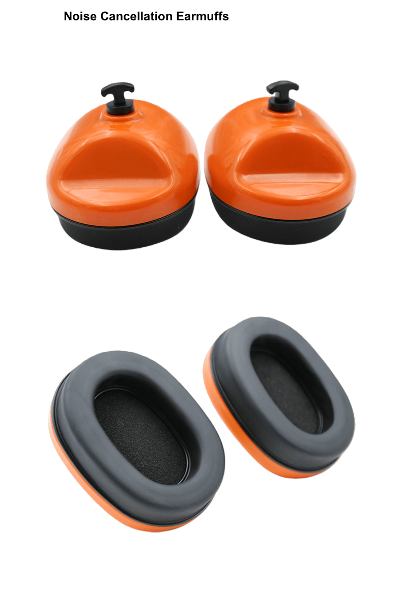 Safety Helmet Face Shield With Ear Muffs and PVC Visor