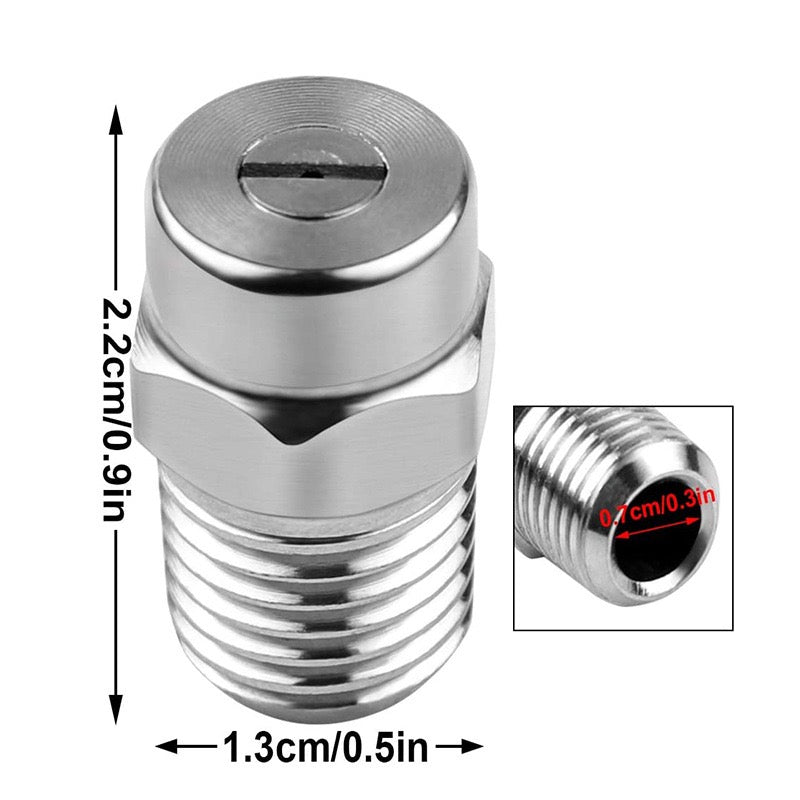 Stainless Steel Pressure Washer Fan Spray Nozzle 2pc