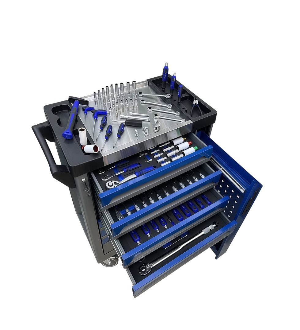 Ultimate Master Tool Set 245 Piece Metric and SAE EVA Foam Tool Set With 7 Drawers Tool Trolley