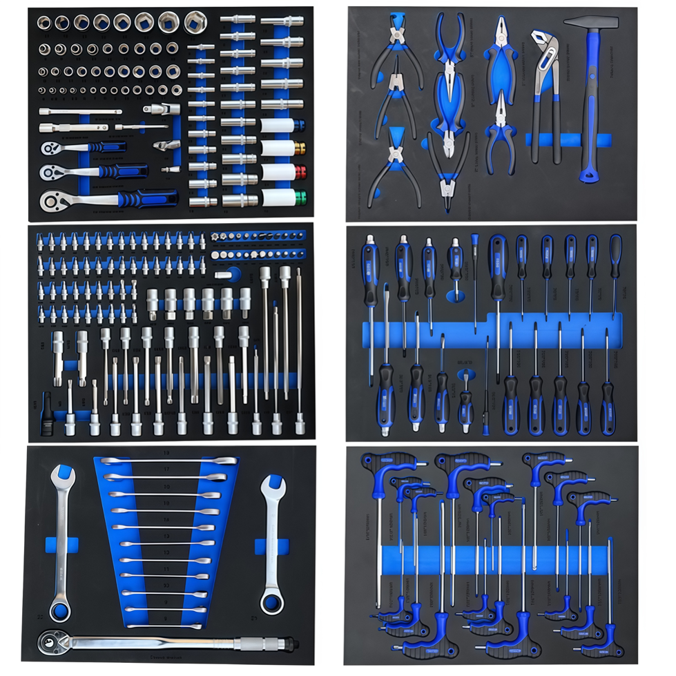 Ultimate Master Tool Set 245 Piece Metric and SAE EVA Foam Tool Set With 7 Drawers Tool Trolley