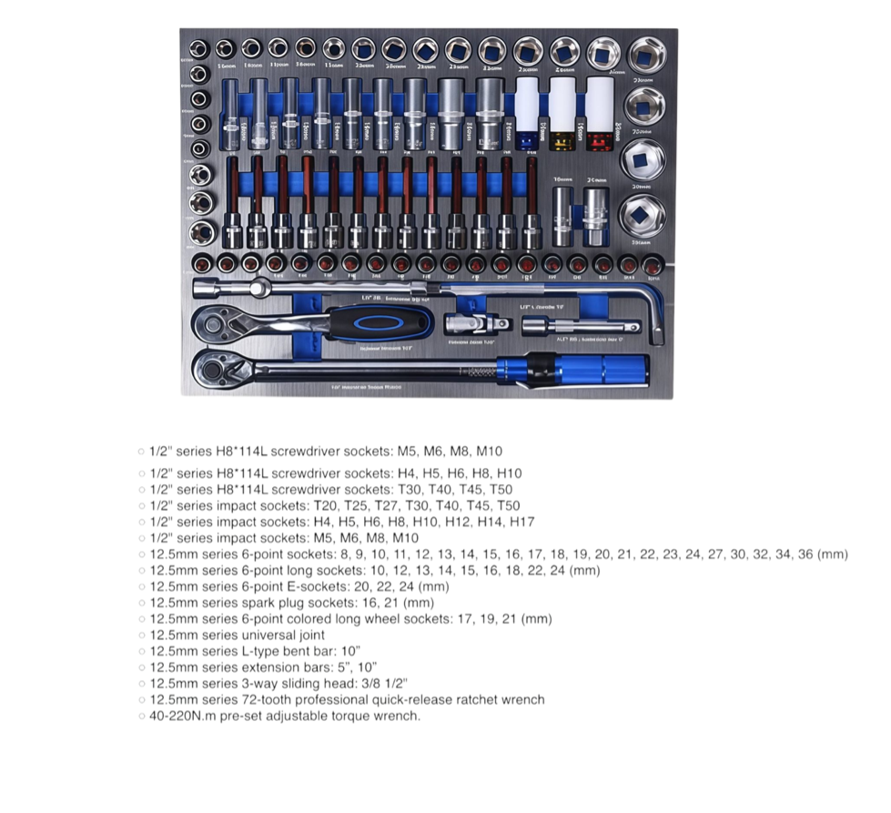 Ultimate Master Tool Set 424 Piece Metric and SAE EVA Foam Tool Set With 7 Drawers Tool Trolley