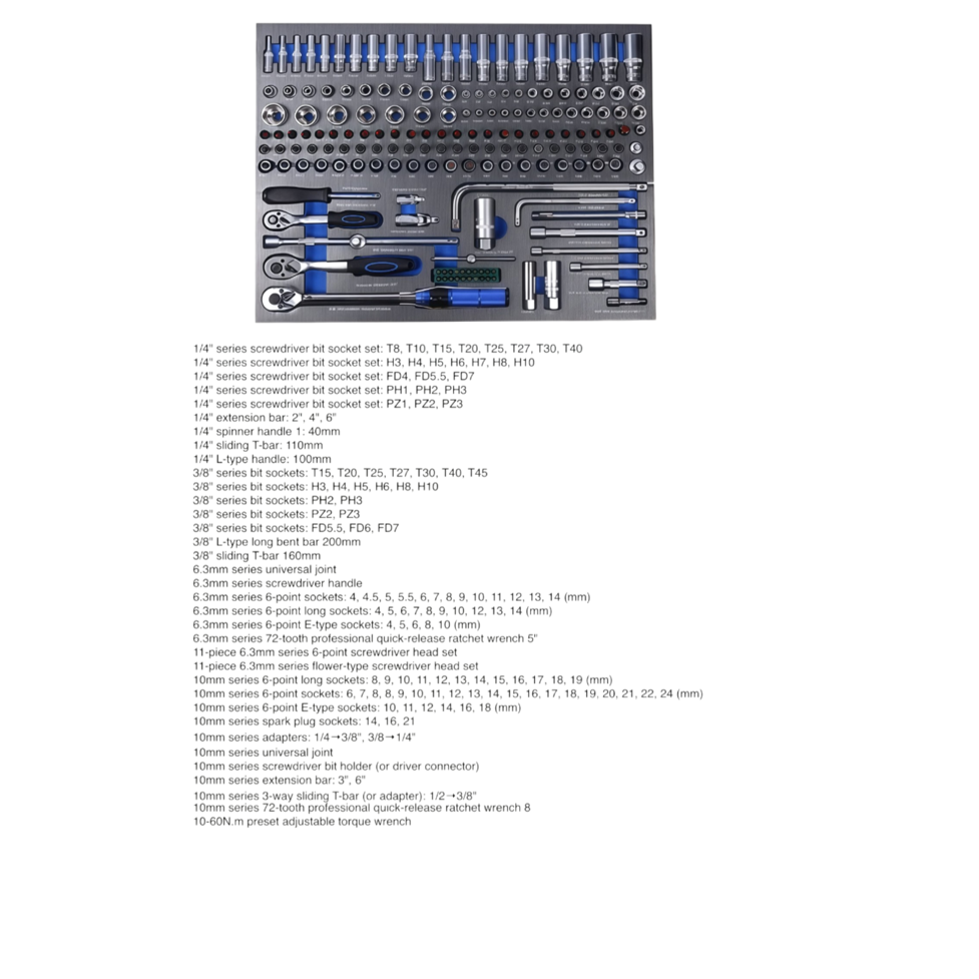 Ultimate Master Tool Set 424 Piece Metric and SAE EVA Foam Tool Set With 7 Drawers Tool Trolley
