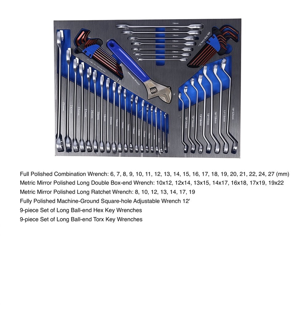 Ultimate Master Tool Set 424 Piece Metric and SAE EVA Foam Tool Set With 7 Drawers Tool Trolley