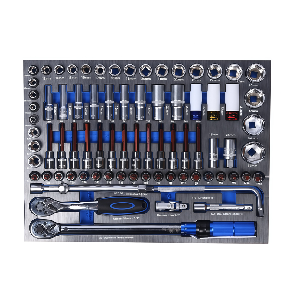 Ultimate Master Tool Set 424 Piece Metric and SAE EVA Foam Tool Set With 7 Drawers Tool Trolley